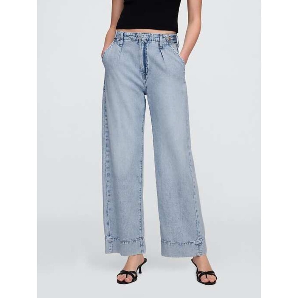 GAP‎ Denim High Rise Superlight Wide-Leg Jeans Light Indigo Wash Size 2/26